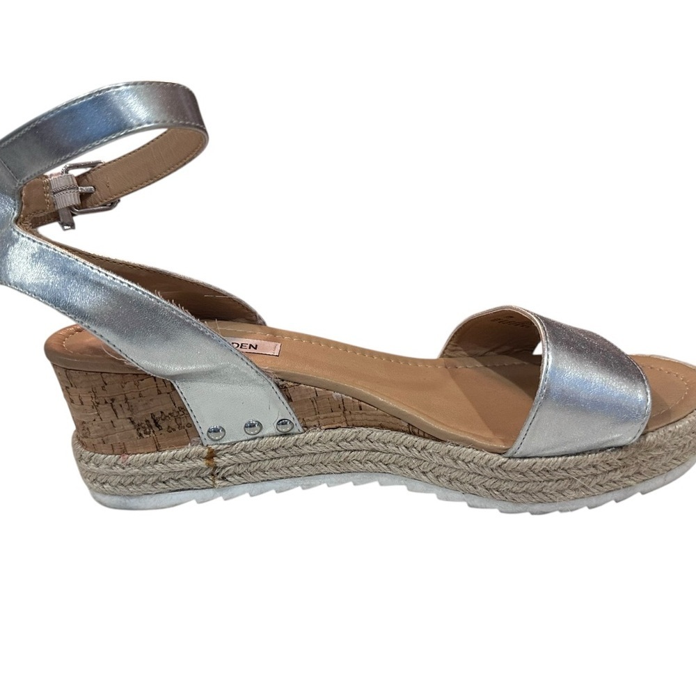 Steve Madden Silver Espadrille Sandals Size 11 - Picture 3 of 7